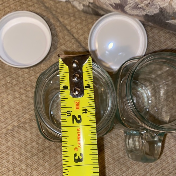 🤍🩶🤍NWOT Set of Two Small Mason Jars with handles & lids - Picture 10 of 11